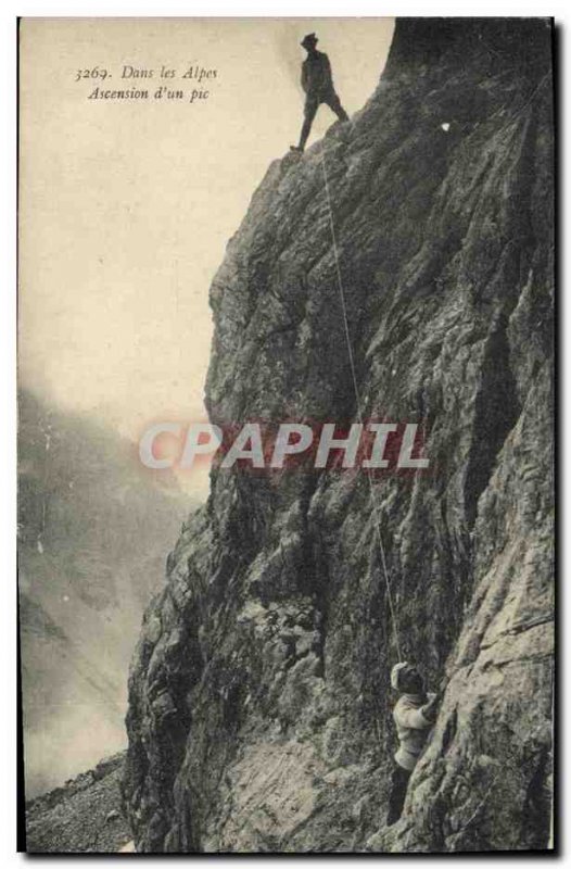 Old Postcard Climbing In The Alps Ascension d & # 39un peak