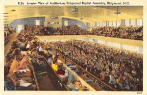 Ridgecrest North Carolina Baptist Assembly Auditorium Antique Postcard K56669