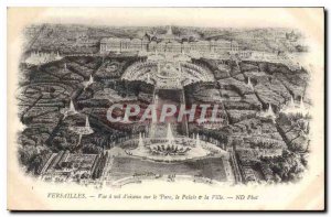 Postcard Old Versailles View has a straight on the Park and the City Palace