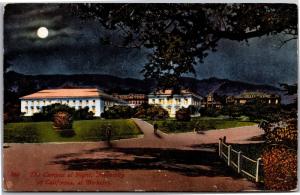 Campus at Night, Full Moon, University California at Berkeley c1912 Postcard G08