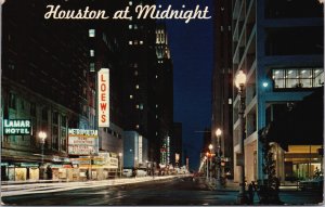 Houston At Midnight Texas Vintage Postcard C211