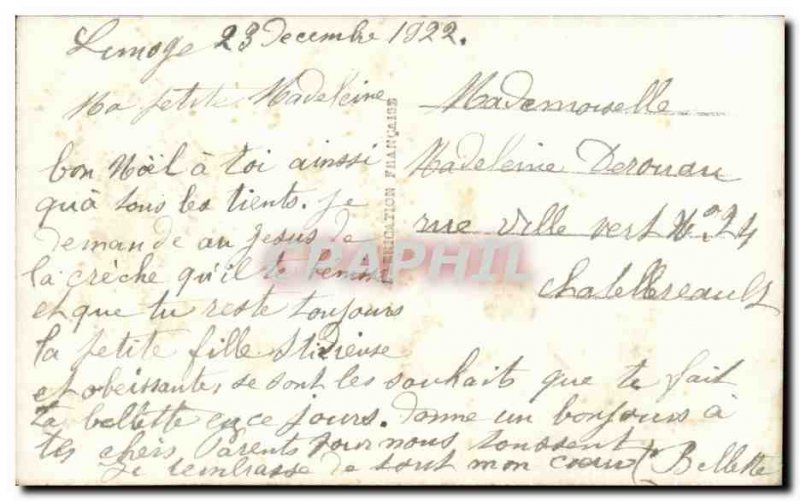 Old Postcard Happy Christmas Fun Children Christmas