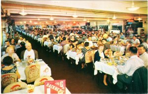 Atlantic City NJ Hackney's Seafood Restaurant Interior 1950s Postcard