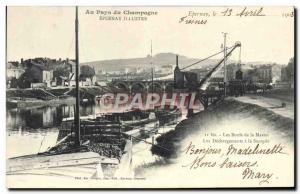 Old Postcard Candy Epernay Banks of the Marne unloads candy