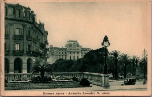 Argentina Buenos Aires Avenida Leandro N. Alem Vintage Postcard C153