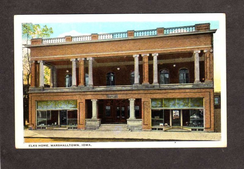 IA Elks Home BPOE Marshalltown Iowa Vintage Postcard