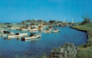 PERKINS COVE Ogunquit, Maine Fishing Boats c1950s Vintage Postcard