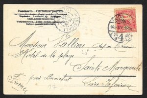 BAVARIA Stamps on Postcard Embossed Shield Used c1905