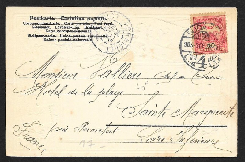 BAVARIA Stamps on Postcard Embossed Shield Used c1905