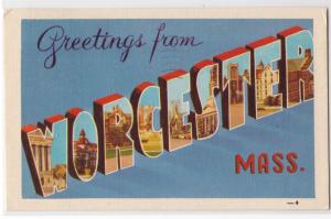 Large Letter WORCESTER MASS