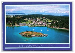 Eastsound Washington Orcas Island Postcard Continental Aerial View Card