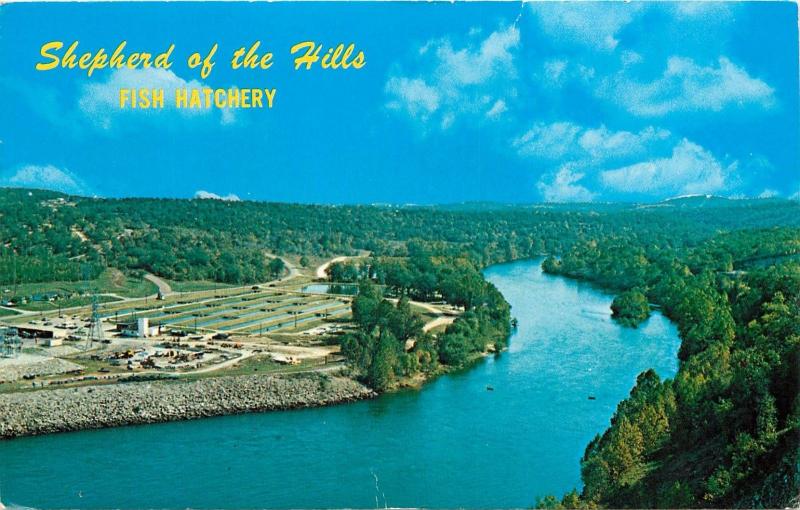 Shepherd of the Hills Fish Hatchery Branson Missouri MO Aerial View Postcard 