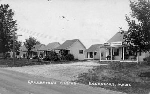 Searsport ME Store & Greenfinch Cabins Real Photo Postcard