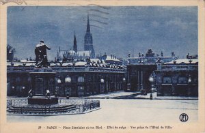 France Nancy Place Stanislas et rue Here Effet de neige Vue prise l'Hote...