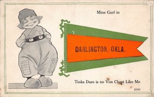 J86/ Darlington Oklahoma Pennant Postcard c1910 Dutch Child  219