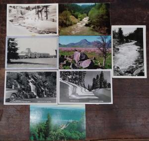 Group of 8 Yuba City California River High School Dam Winter Postcards J70465