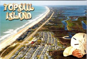 Topsail Island, NC North Carolina  BEACHFRONT HOMES Bird's Eye View 4X6 Postcard