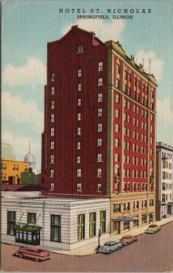 Hotel St. Nicholas Springfield IL Postcard PC495