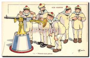 Our Marins- Theory to pieces - boat Postcard Old Illustrator Gervese