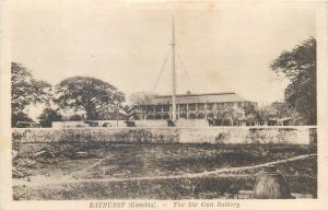 Lot 5 vintage postcards BATHURST Gambia gun battery market ethnic life sailling