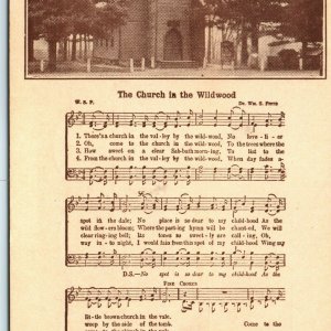 1908 Nashua, IA Bradford Little Brown Church Wildwood Sheet Music Postcard A25