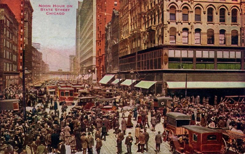 Chicago, Illinois - Noon hour on State Street - in 1912