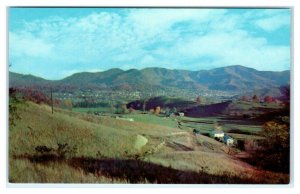 HAZELWOOD & WAYNESVILLE, NC ~ Panorama of  TOWNS c1950s Haywood County Postcard