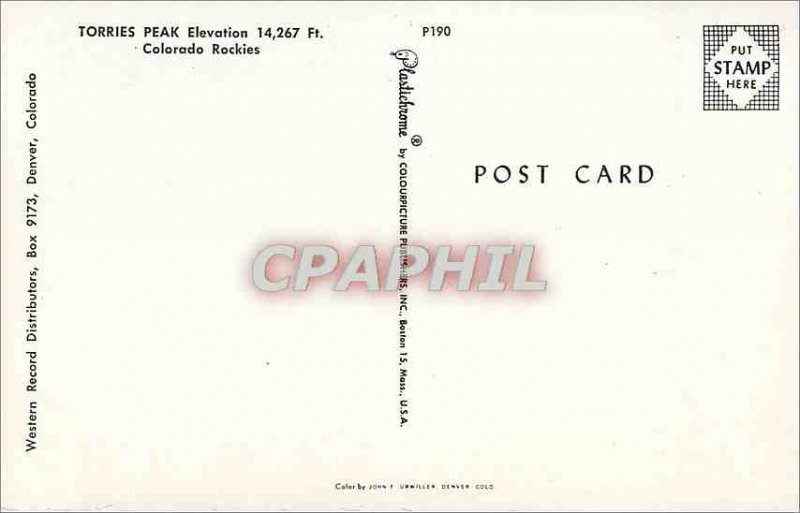 Modern Postcard Colorado Rockies Torries Peak Elevation