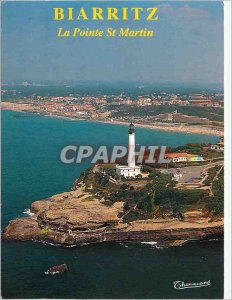 Modern Postcard Biarritz Le Phare in the bottom Anglet VVF and beach d ela ro...