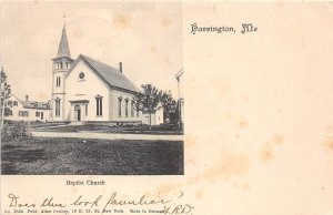 B86/ Harrington Maine Me Postcard 1906 Baptist Church Building