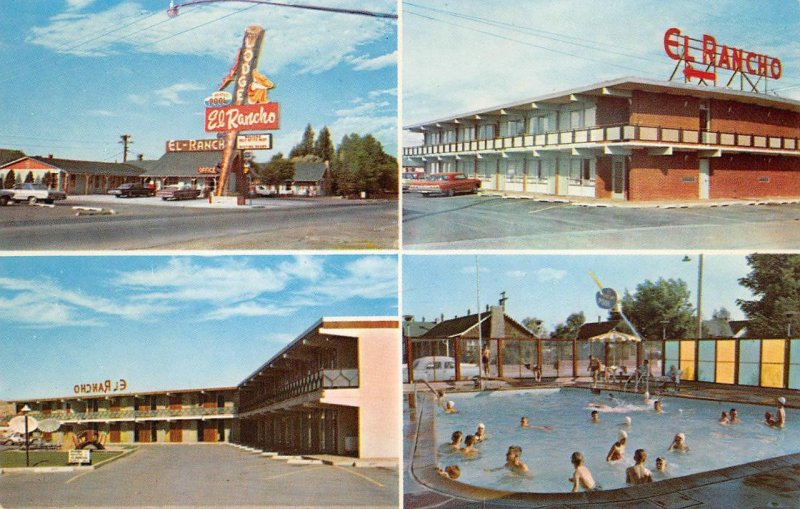 East Rock Springs, Wyoming EL RANCHO MOTOR LODGE Roadside 1965 Vintage Postcard