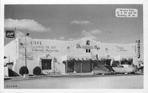 Postcard New Mexico Deming Mission Cafe US 80 &70 automobiles Dexter 23-7399