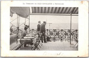 La Terrasse De Old England A Bruxelles Antique Postcard