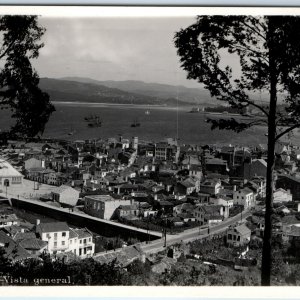 c1930s Marin, Pontevedra, Spain Birds Eye View SHARP RPPC Port Photo Alsina A150