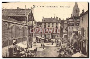 Old Postcard Dijon Rue Claude Ramey Central Market Hall