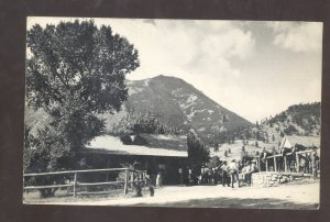 RPPC WOLF WYOMING EATON'S RANCH CORRALL VINTAGE REAL PHOTO POSTCARD