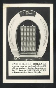 RPPC LAS VEGAS NEVADA HORSESHOE CLUB MILLION DOLLARS REAL PHOTO POSTCARD