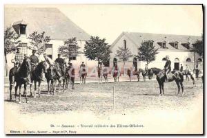 Old Postcard Horse Riding Equestrian Saumur Job military officer students