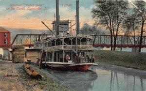 J20/ Zanesville Ohio Postcard c1910 Steamer Valley Gem Canal Bridge 236