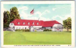 BELLEVILLE, ONTARIO Canada  QUINTE GOLF & COUNTRY CLUB House c1930s-40s Postcard