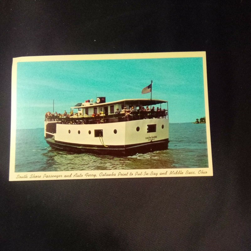 Auto Ferry Miller Boat Livery Catawba Point And Middle Bass Ohio Postcard