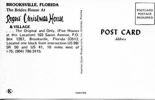 FL - Brooksville. The Bride's House at Rogers' Christmas House & Village