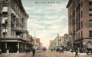 Houston Texas TX Main St. c1910 Postcard