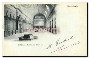 Old Postcard Pierrefonds Chateau Preuses Hall