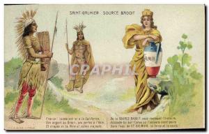 Postcard Old Advertisement Saint Galmier Source Badoit Indian