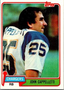 1981 Topps Football Card John Cappelletti San Diego Chargers sk60140