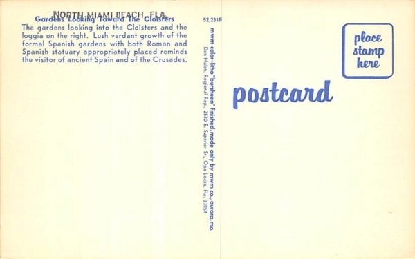 Gardens Looking Toward the Cloisters Miami, Florida