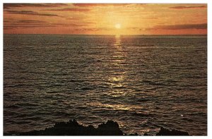 Golden Waters At Even Tide Ocean Sunset Postcard