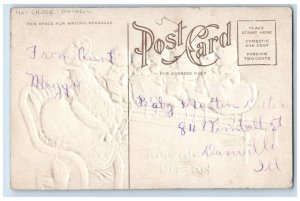 c1910's Joyful Easter Children Anthropomorphic Chicken Chicks Choir Postcard 