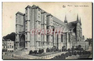 Postcard Old Church Mons Sainte Waudru